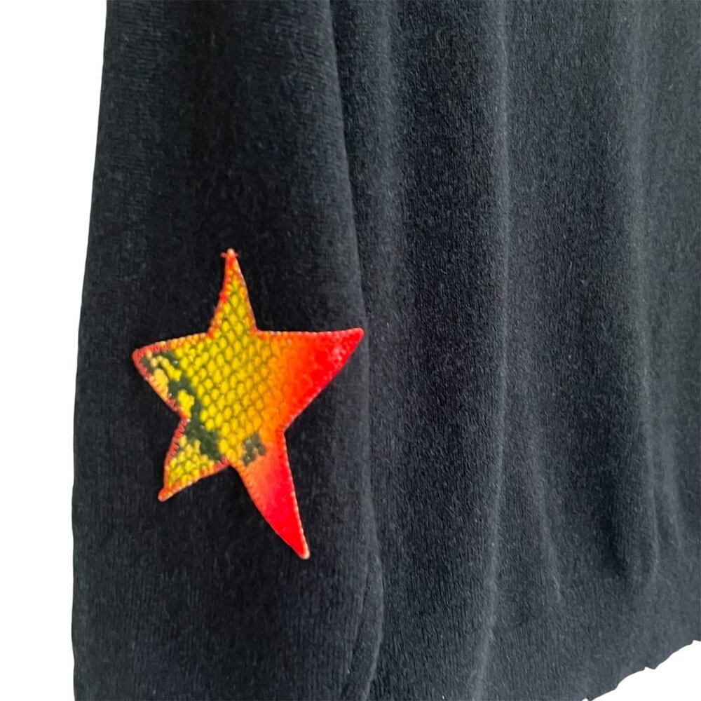 Zadig & Voltaire Nox Star Patch 100% Cashmere Hooded Sweater Black XS luxury - Picture 8 of 16